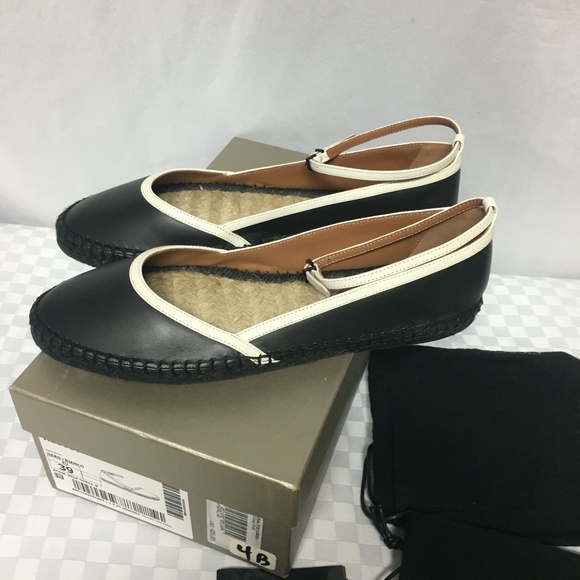 Giorgio Armani Ankle Strap Flat X1S010 39 Black/White  New w/ Box - Picture 2 of 7